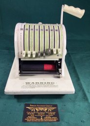 Vintage Paymaster Mechanical Stamp Check Writer - The Paymaster Corp., Chicago, IL - See Description
