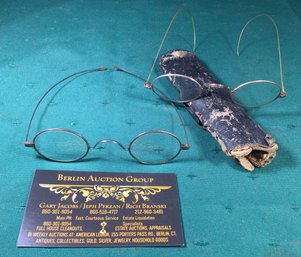 Antique Eye Glasses, Two Pairs, With One Antique Eye Glass Case, SHIPPABLE