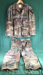 1981 U.S. Army 1st Cavalry Camo Pants And Shirt - Shirt-size X-Short, Pants-size Medium Short