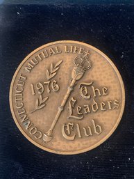Connecticut Mutual Life 1976 Bronze Coin - The Leaders Club, SHIPPABLE