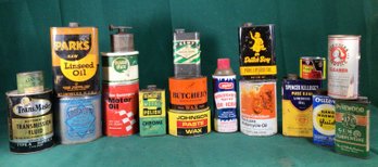 Vintage Fluids In Cans, Some Contents Still Inside - Lot Of 18