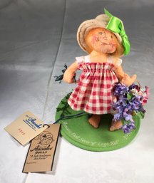 Vintage AnnaLee Doll, Little Mae Flowers - With AnnaLee Doll Society Pin 1996-1997