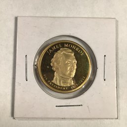 James Monroe Gold Plated Dollar Coin, #22