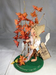 Vintage AnnaLee Doll - Goin' Fishin, With AnnaLee Doll Society Pin, 1995