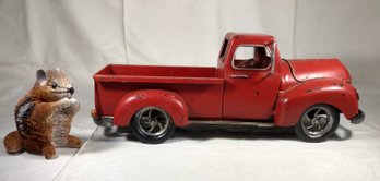 Metal Red Truck, Good For The Man Cave