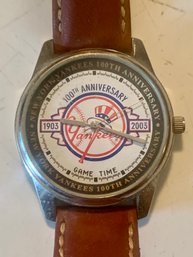 New York Yankees 100th Anniversary Watch, 2003 SHIPPABLE, By Game Time, Quartz Analog,