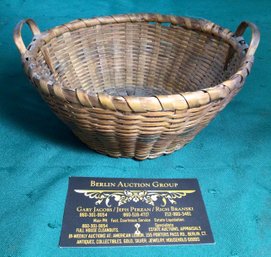 Antique Basket With Handles - 6.5 In Diameter
