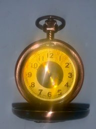 Native U.S.A. Pocket Watch With Bird In Flight Hunting Scene Front, SHIPPABLE