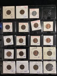Lincoln Head Pennies, Steel Penny, Indian Head Cent, And U.S. Large Cent - See Description For Dates - # 6