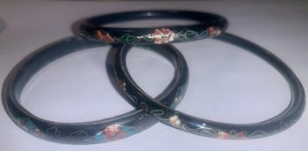 3 Cloisonne Bangle Bracelets, SHIPPABLE