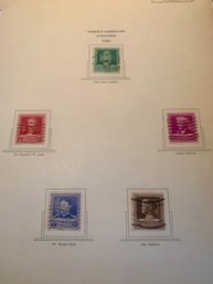 Antique U.S. STAMPS BY THE ALBUM PAGE - SHIPPABLE, From C1935 Thorpe & Martin Co. Album Page