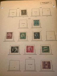 Antique U.S. STAMPS BY THE ALBUM PAGE - SHIPPABLE, From C1936 Thorpe & Martin Co. Album Page