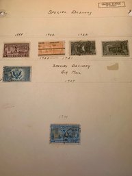 U.S. STAMPS BY THE ALBUM PAGE - SHIPPABLE, Stock Pagedpecial Delivery Stamps