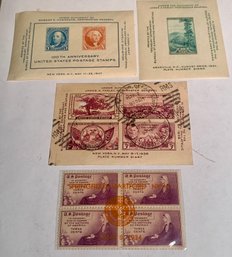 U.S. STAMPS, Blocks, One W/ Springfield Jartford Night Special Cancel 1934, SHIPPABLE