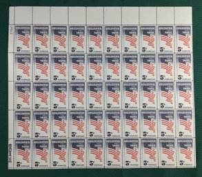 Full Sheet Of 50, 5c U.S. Stamps, Register Vote, SHIPPABLE