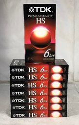 8 VHS TDK Premium Quality HS 6 Hrs Blank Tapes NEW In Packaging