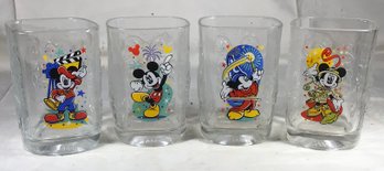 4 Walt Disney Mickey Mouse Millennium Celebration Glasses