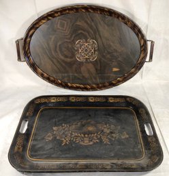 2 Vintage Trays, Approx. 18 In Length Each