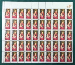 Full Sheet Of 50, 5c U.S. Stamps, Christmas, SHIPPABLE