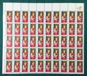 Full Sheet Of 50, 5c U.S. Stamps, Christmas, SHIPPABLE