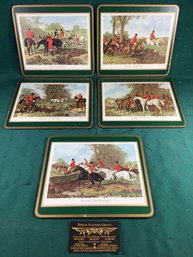 'English Fox Hunting' Placemats With Cork Bottom - Lot Of 5, SHIPPABLE