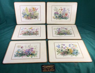 Spring Wildflower Arrangements - Placemats With Cork Bottom - Lot Of 6, SHIPPABLE