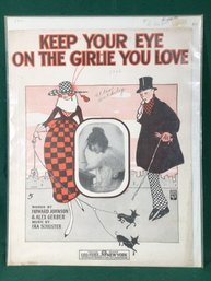 Antique Music Advertising - 'keep Your Eye On Your Girlie' - 11.5 In X 14.5 In