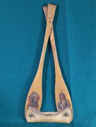 Native American Art - Canoe With Paddles