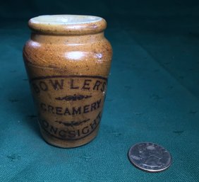 Bowlers Longsight Creamery Stoneware Jar - 3 In Tall, 1.75 In Diameter