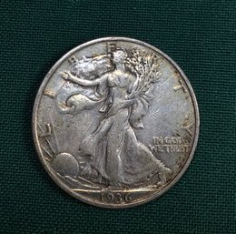 1936 $1 U.S. Walking Liberty, Nice Detail - #019, SHIPPABLE