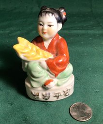 Small Asian Figure, Hand Painted Porcelain, SHIPPABLE