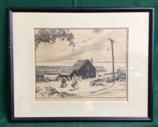 Signed Gordon Grant Etching - The Little Harbor - By Gordon Grant