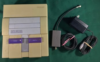 Super Nintendo With Video Cable And Power Supply