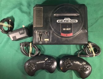 Sega Genesis With 2 Controllers And Power Supply