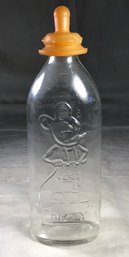 Antique Glass Mickey Mouse Baby Bottle