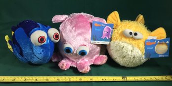 3 Disney Finding Nemo Plush - Dory, Pearl, And Bloat