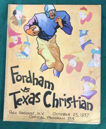 1937 Football Program - Fordham Vs. Texas Christian - Polo Grounds, NY