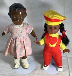 2 Antique And Vintage Dolls - Height 13 In