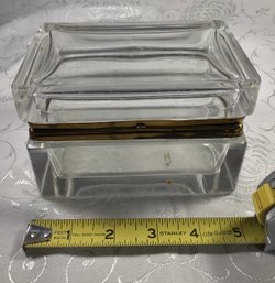 Antique French Glass Box - As Is, See Photos - 5 In X 3 In X 3.5 In - #42