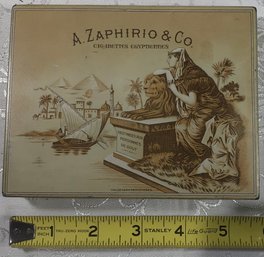 Antique A. Zaphirio & Co. Chicago And New York High Class Cigarettes Tin Box - 5.5 8 In X 4.25 In - #45