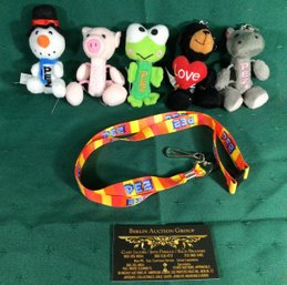 5 PEZ Cuddle Cubs With Keychain And 1 PEZ Neck Lanyard - NEW - SHIPPABLE