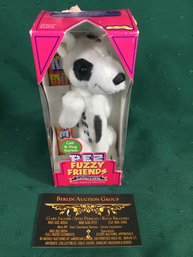 PEZ Fuzzy Friends - Rascal The Bull Terrier - Cuddly Dispenser With Candy - In Box - SHIPPABLE