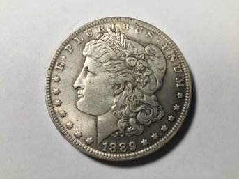 1889 AU U.S. Morgan Silver Dollar, SHIPPABLE - #020