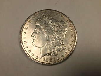 1887 UNC U.S. Morgan Silver Dollar, SHIPPABLE - #024