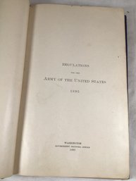 Antique Book - Regulations For The Army Of The United States, Washington Government Printing Office, 1895, #8A