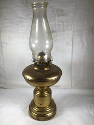 Vintage Oil Lamp With Hurricane, Risdon Mfg. Co., Danbury, CT - 19.5 In Total Height