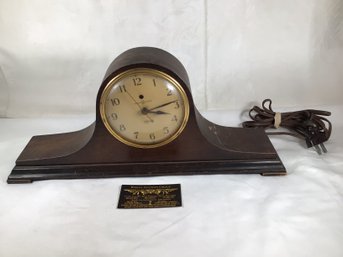 Antique General Electric Telechron Electrical Table Clock, 17 In Length, 7.5 In Height