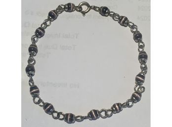 Sterling Silver Bracelet W/ Polished Sandstone, Child Or Small Adult Size, SHIPPABLE