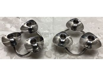 Pair Of Lunt Silverplate Candleholders