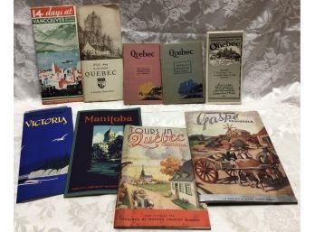 Antique Canada And Quebec Maps And Brochures - 9 Pieces